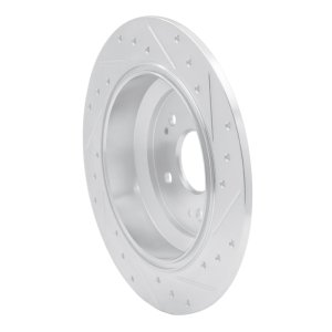Honda CrossTOUR Brake Rotor (1) - Rear Left - R1 Concepts - Drilled & Slotted - Silver - `10-`15